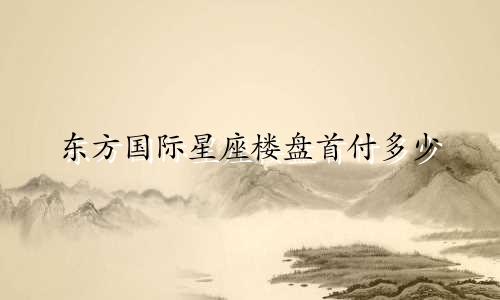 东方国际星座楼盘首付多少