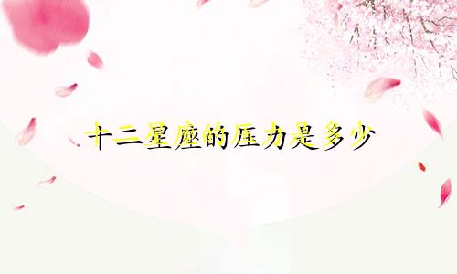 十二星座的压力是多少