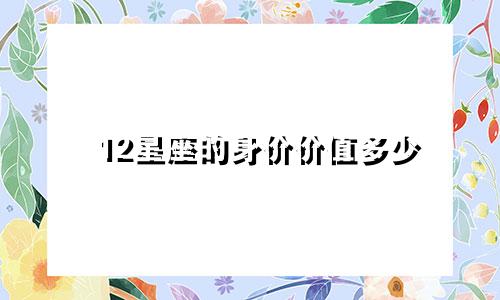 12星座的身价价值多少