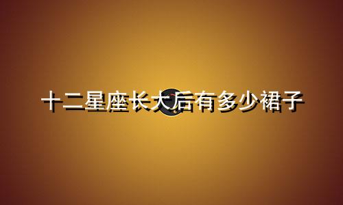 十二星座长大后有多少裙子