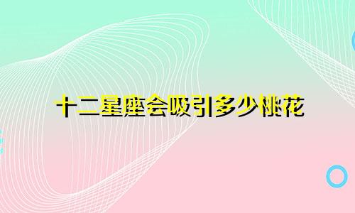十二星座会吸引多少桃花