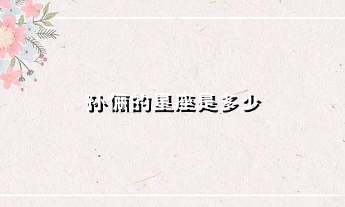 孙俪的星座是多少