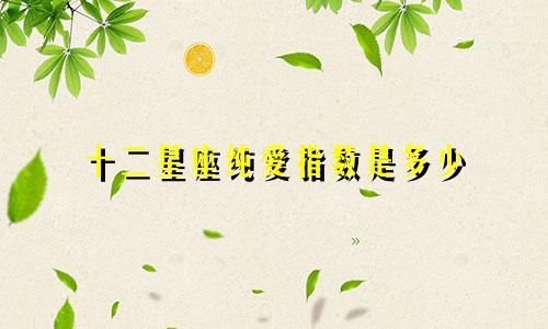 十二星座纯爱指数是多少
