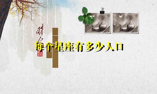 每个星座有多少人口