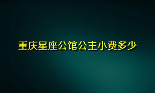 重庆星座公馆公主小费多少