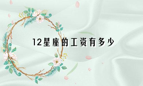 12星座的工资有多少