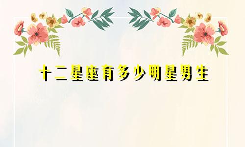 十二星座有多少明星男生