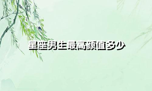 星座男生最高颜值多少