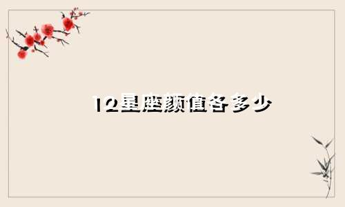 12星座颜值各多少