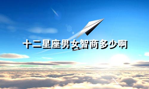 十二星座男女智商多少啊