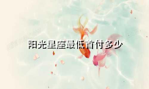 阳光星座最低首付多少