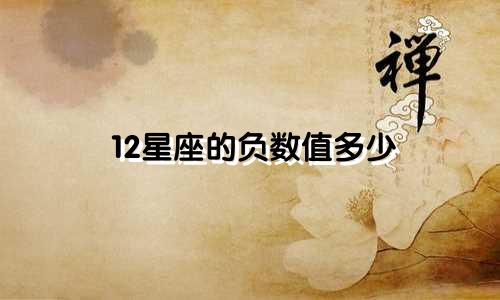12星座的负数值多少