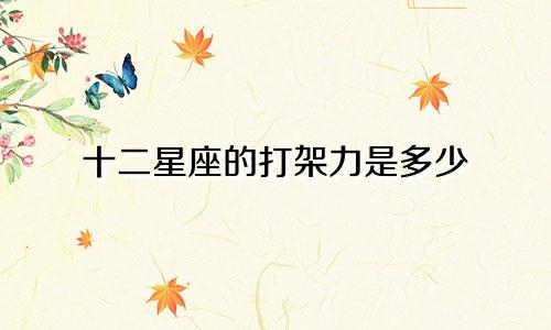十二星座的打架力是多少