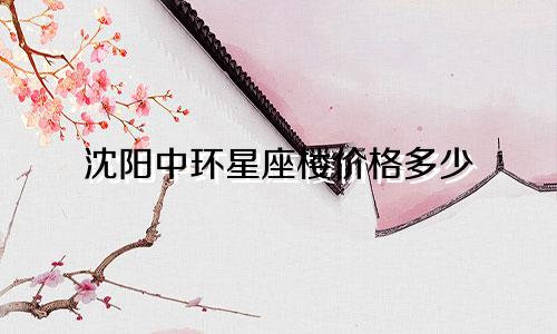 沈阳中环星座楼价格多少