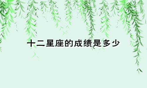 十二星座的成绩是多少