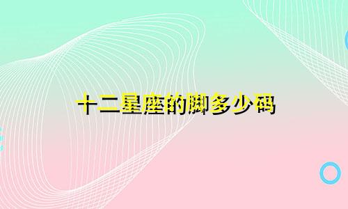 十二星座的脚多少码