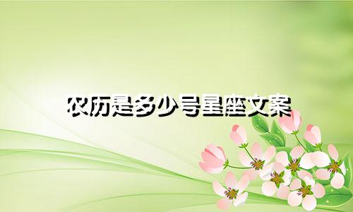 农历是多少号星座文案