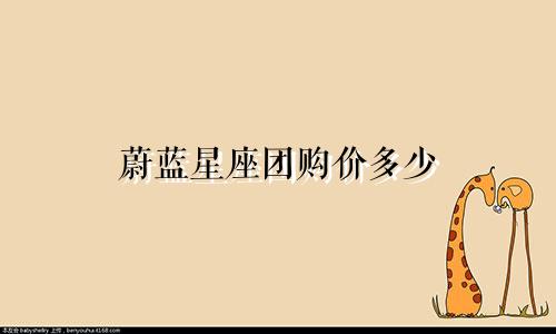 蔚蓝星座团购价多少