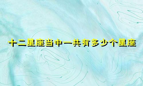 十二星座当中一共有多少个星座