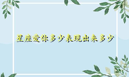 星座爱你多少表现出来多少
