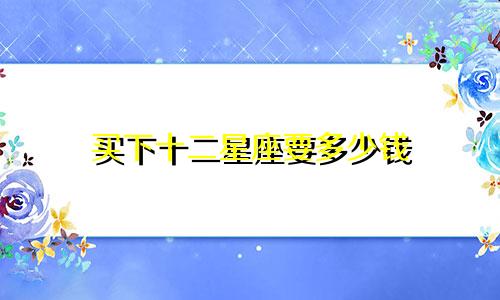 买下十二星座要多少钱