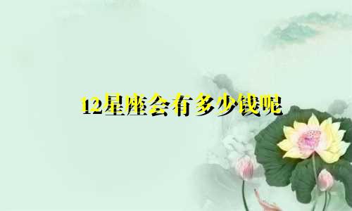 12星座会有多少钱呢