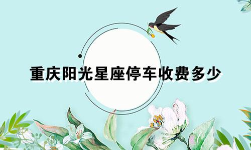重庆阳光星座停车收费多少