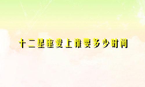 十二星座爱上谁要多少时间