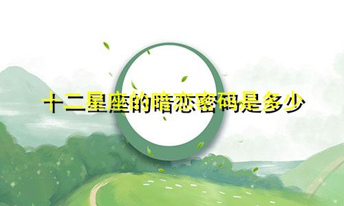 十二星座的暗恋密码是多少