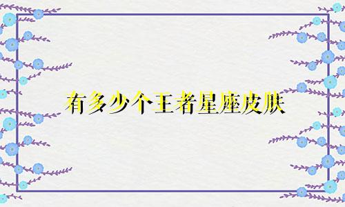 有多少个王者星座皮肤