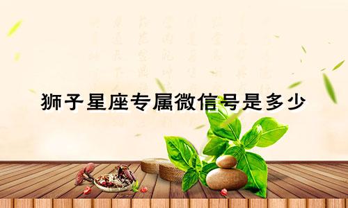 狮子星座专属微信号是多少