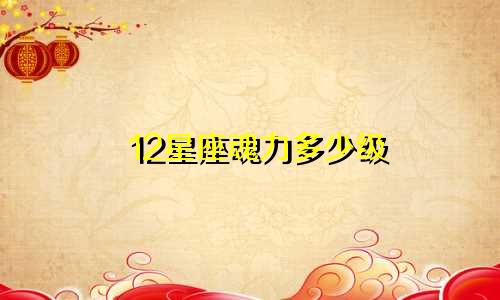 12星座魂力多少级