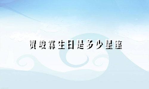 贺峻霖生日是多少星座