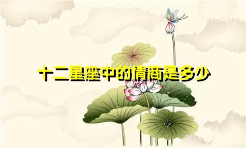 十二星座中的情商是多少