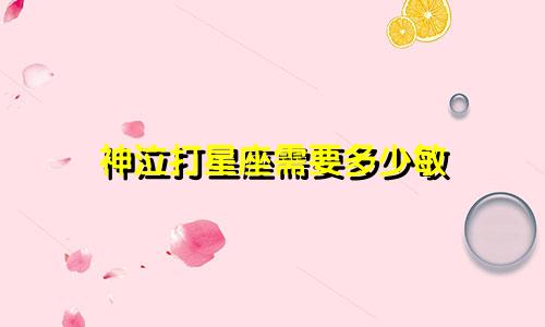 神泣打星座需要多少敏
