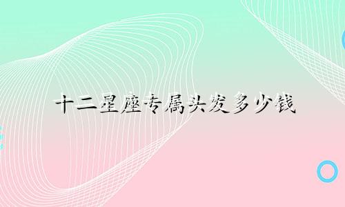 十二星座专属头发多少钱