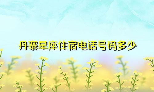 丹寨星座住宿电话号码多少