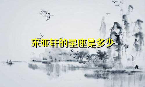 宋亚轩的星座是多少