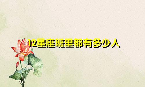 12星座班里都有多少人