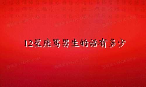 12星座骂男生的话有多少
