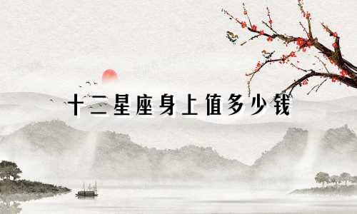 十二星座身上值多少钱