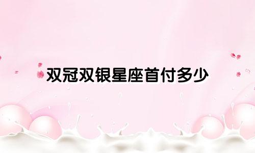 双冠双银星座首付多少