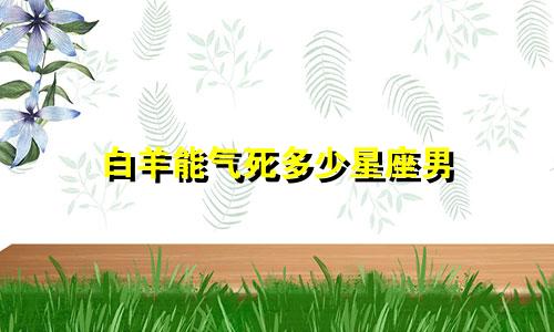 白羊能气死多少星座男
