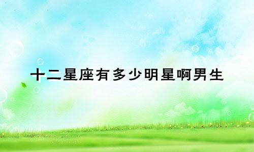 十二星座有多少明星啊男生