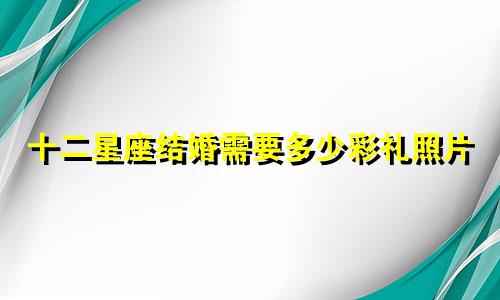 十二星座结婚需要多少彩礼照片