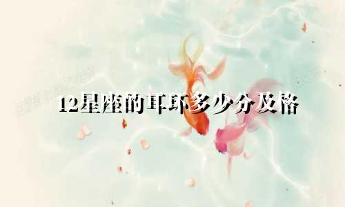 12星座的耳环多少分及格