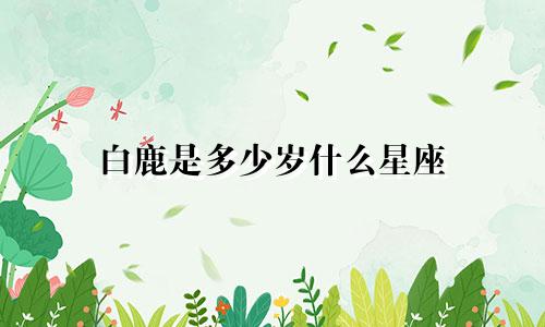 白鹿是多少岁什么星座