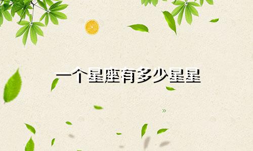 一个星座有多少星星