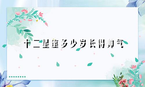 十二星座多少岁长得帅气