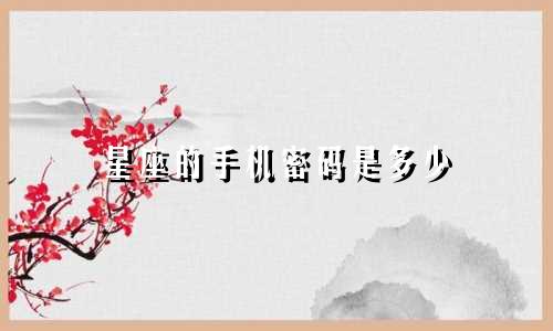 星座的手机密码是多少